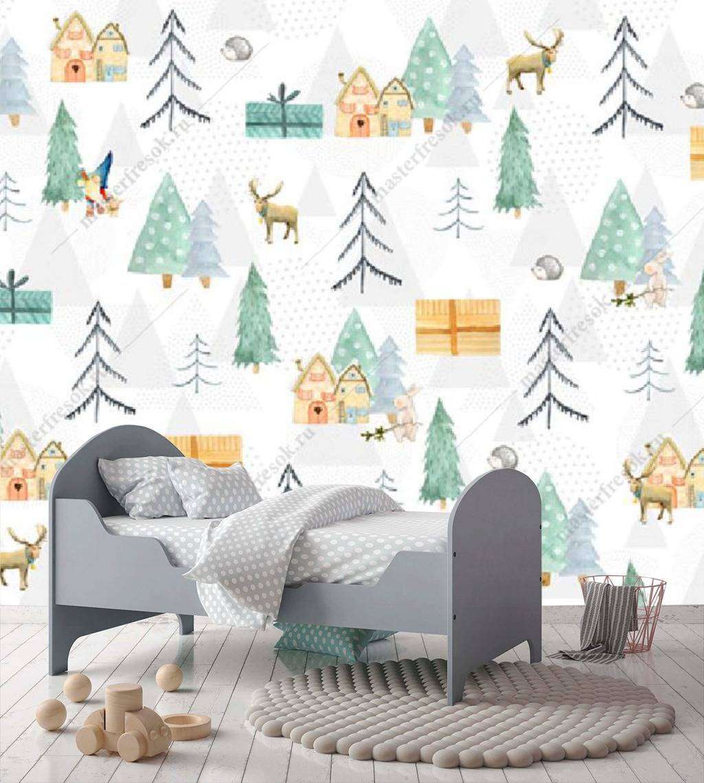 Фотообои в интерьере сказочная деревня  15-990 фото