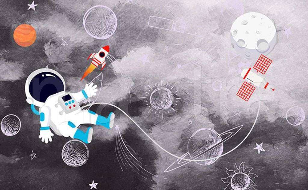 Фотообои в интерьере полеты в ночном небе  15-218 фото