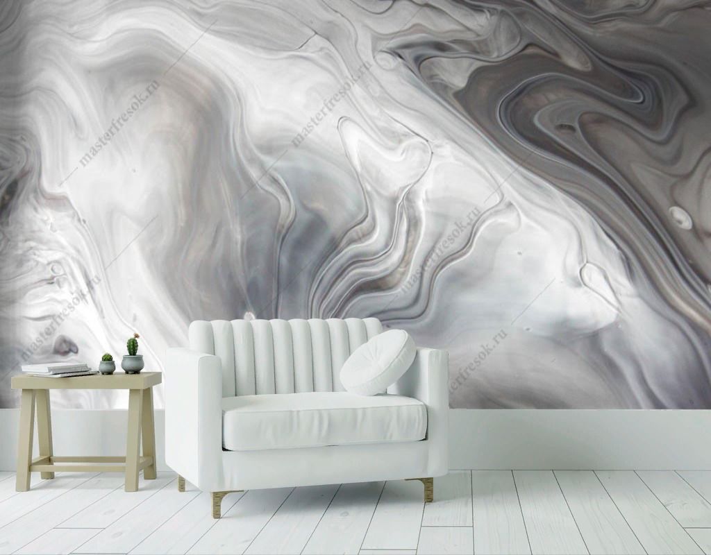 Фотообои Серый мрамор с разводами  9-1533