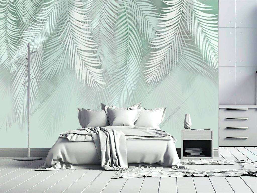 Фотообои Бесшовные обои на стену:  Листья пальмы. Артикул: 10-771  