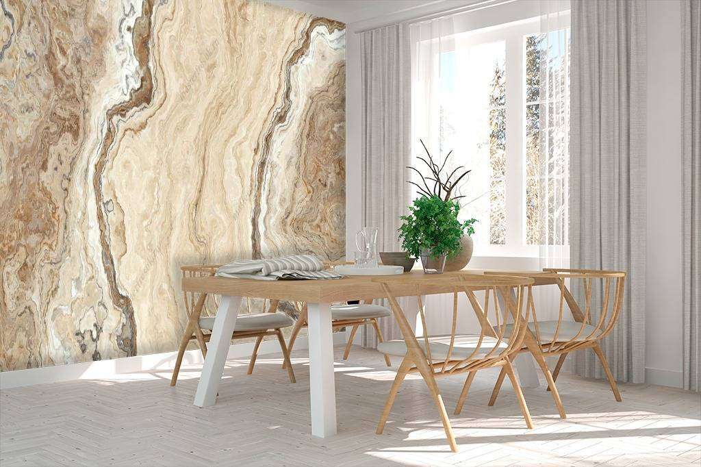 Фотообои в интерьере бежевый мрамор текстура  9-1078 фото