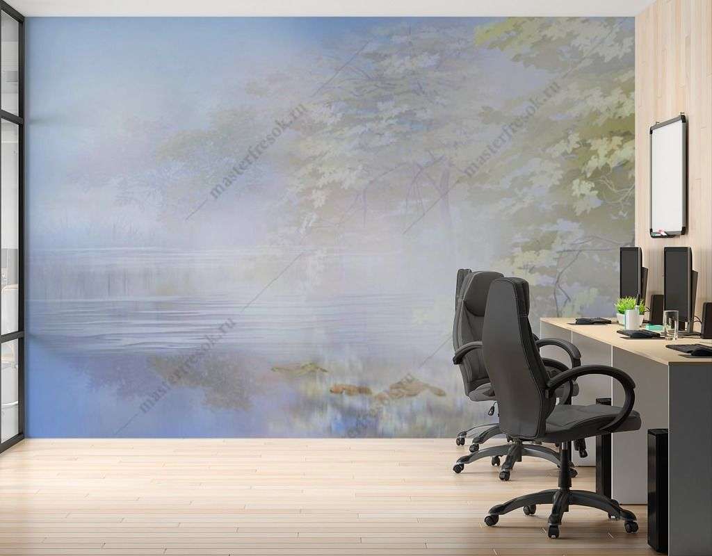 Фотообои в интерьере дерево окутанное туманом  13-432 фото