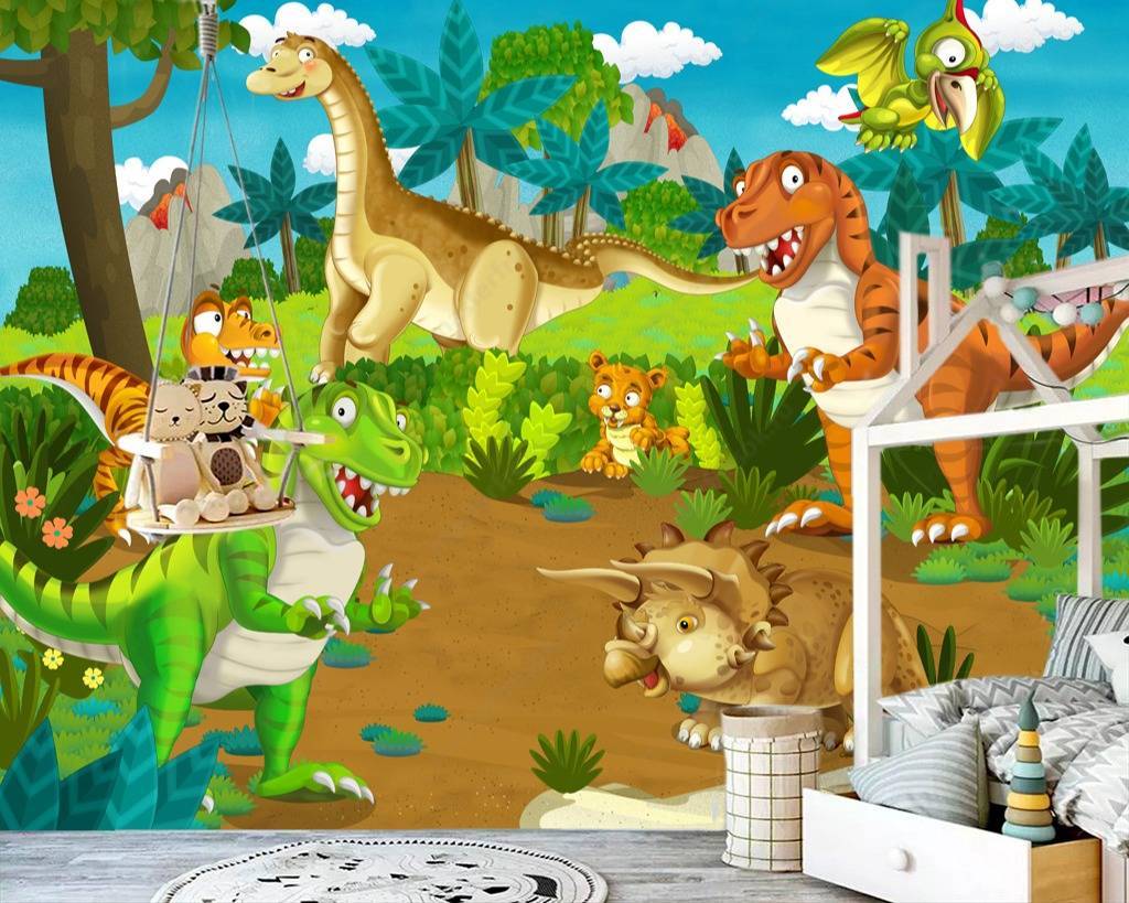 Фотообои Динозавр в джунглях  12-646