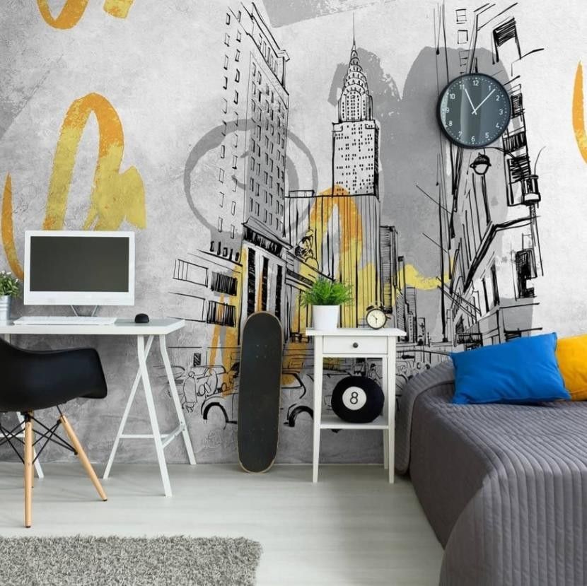 Фотообои Нью-Йорк графика  14-389