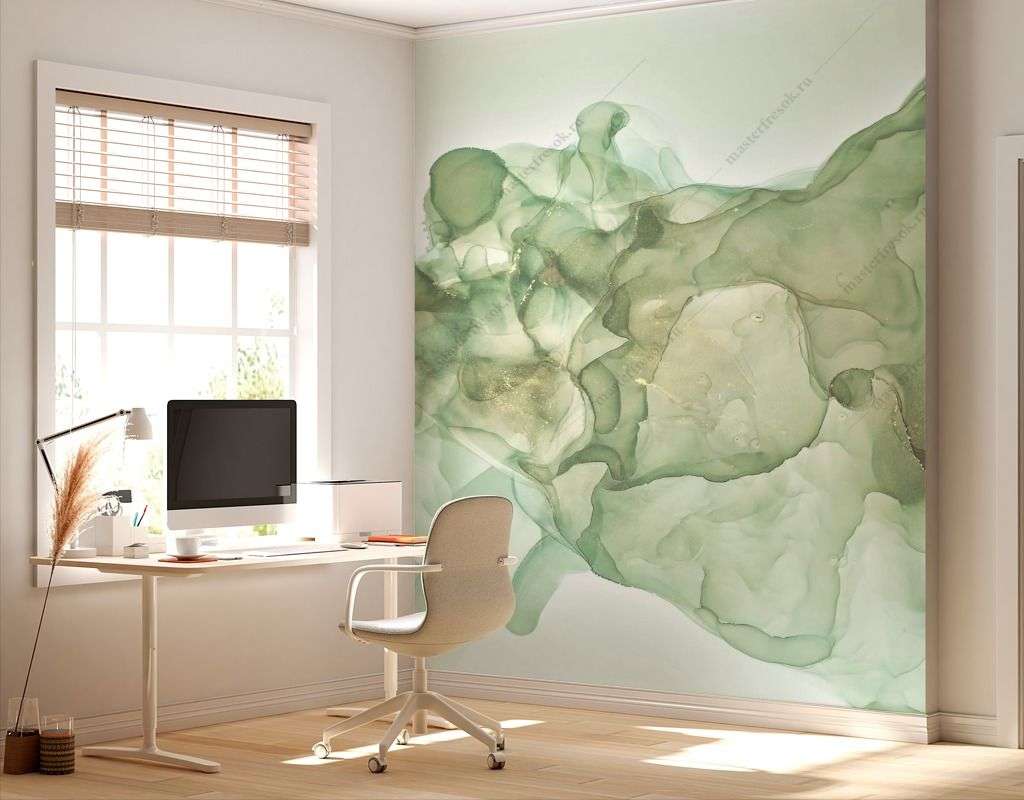 Фотообои в интерьере бирюзовый мрамор фон  9-1568 фото