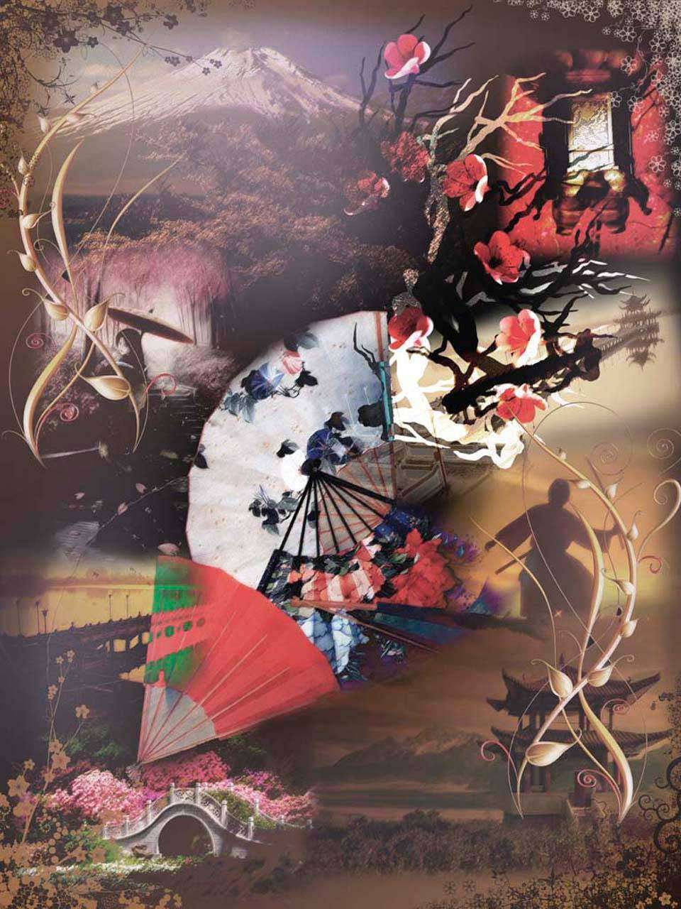 Фотообои в интерьере японские традиции  5-159 фото