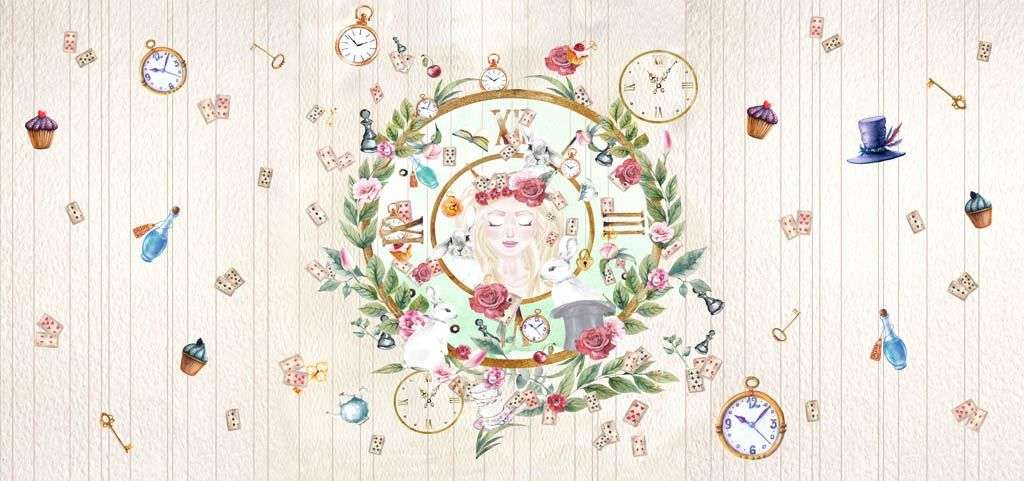 Фотообои в интерьере красивый фон для девочек  12-1309 фото