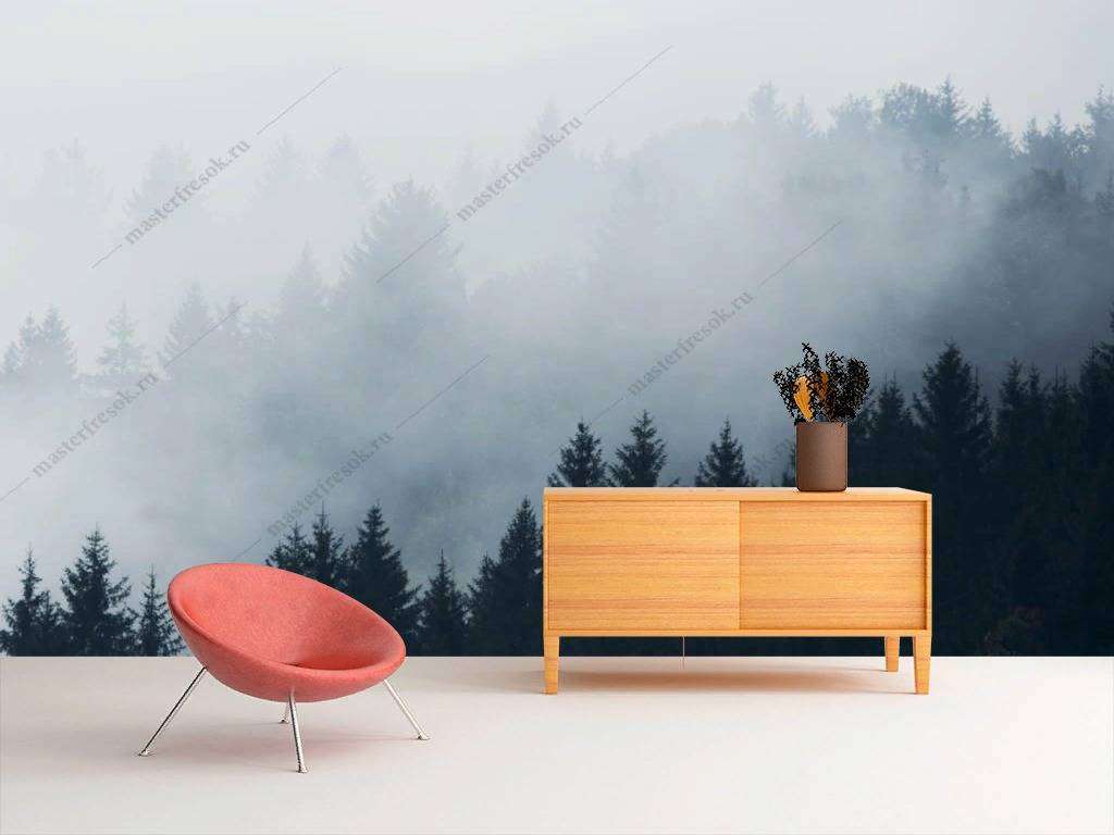 Фотообои в интерьере пейзажи в тумане  9-1169 фото