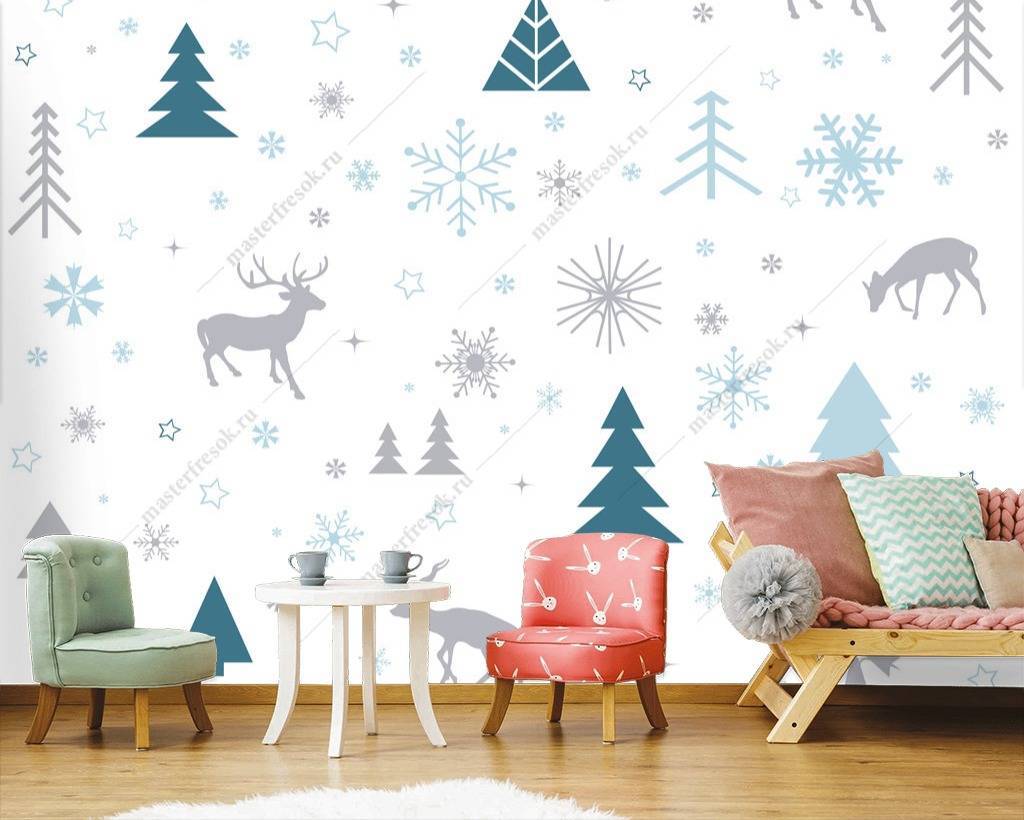 Фотообои Елочки и олени  12-686