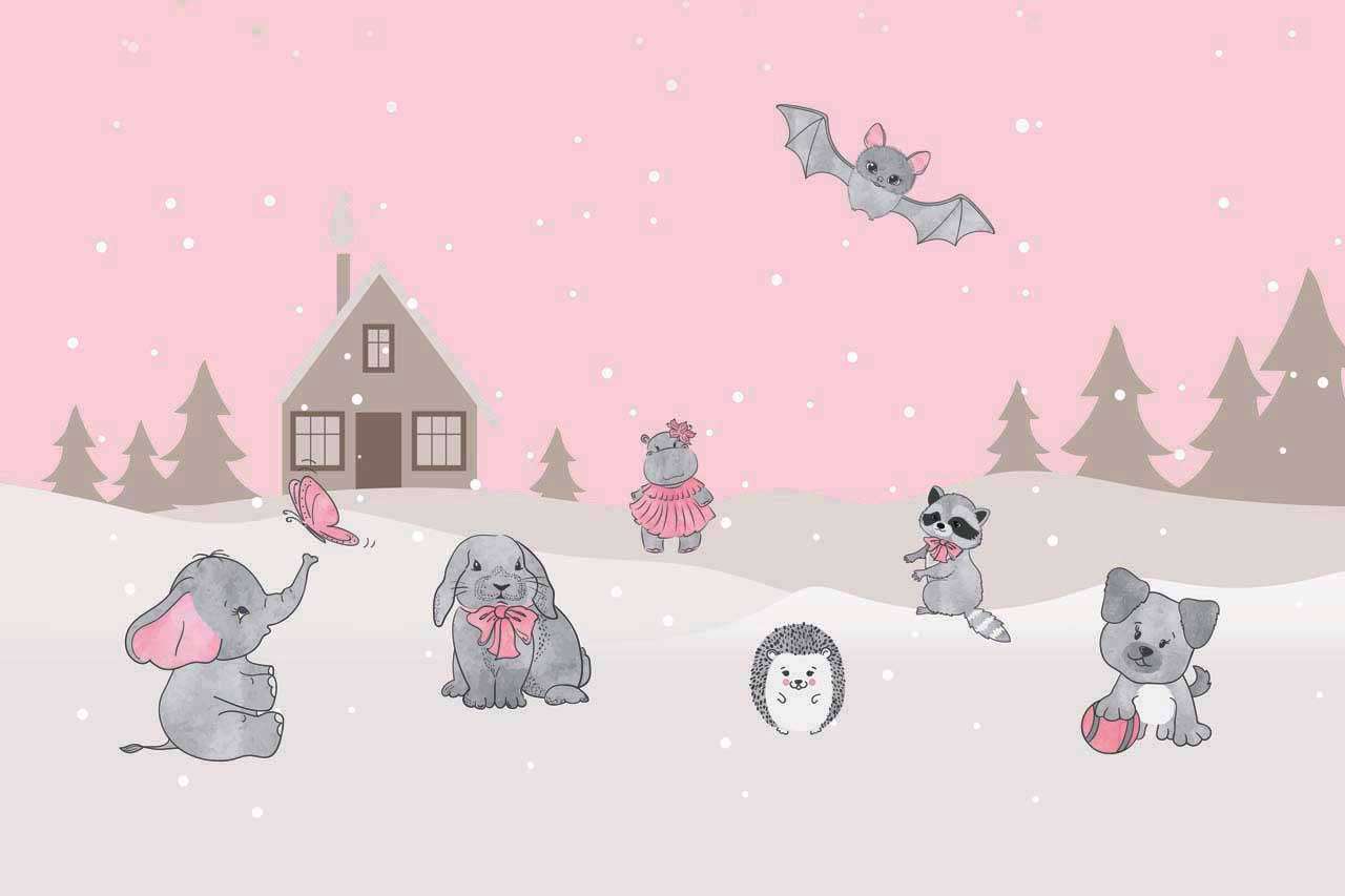 Фотообои в интерьере полянка розовая  12-450 фото