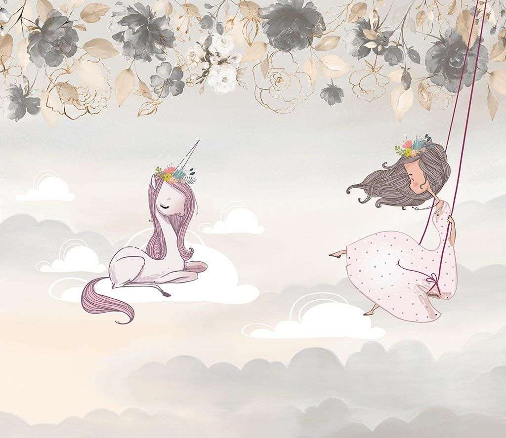 Фотообои в интерьере качели в облаках  14-437 фото