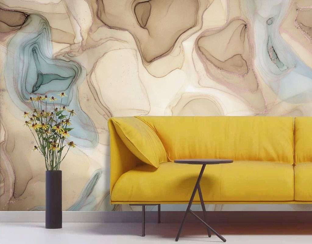 Фотообои в интерьере флюид темный бежевый  9-2044 фото