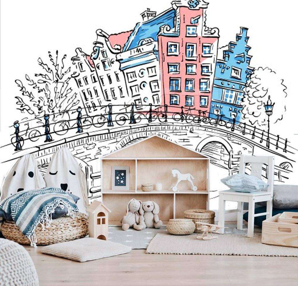 Фотообои в интерьере город граффити  12-493 фото