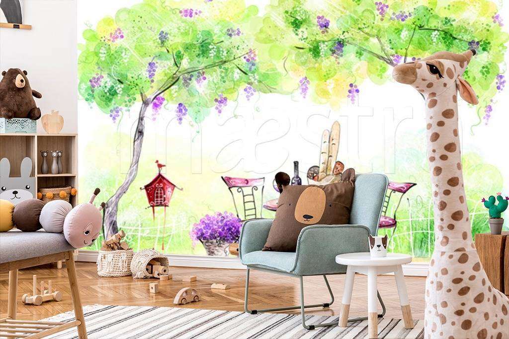 Фотообои в интерьере кафе на поляне  12-300 фото