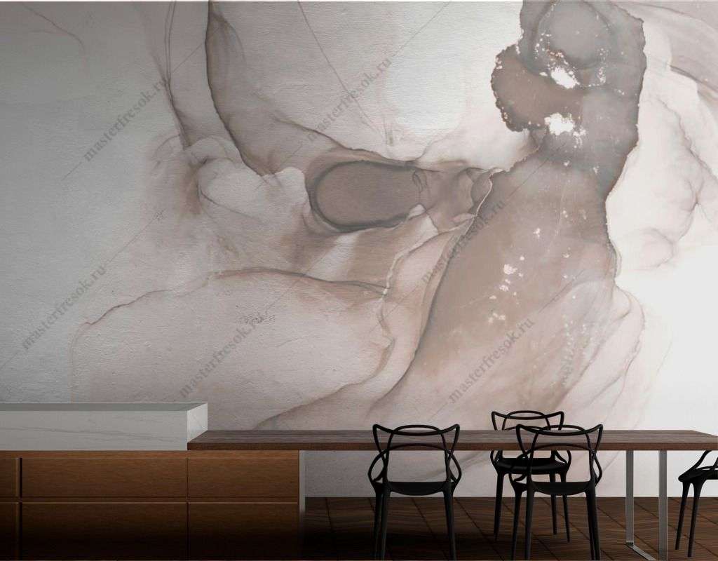 Фотообои в интерьере светлый фон флюид  9-1549 фото
