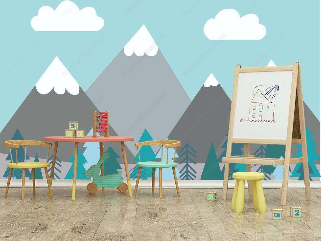 Фотообои Бесшовные обои на стену:  Геометрические горы. Артикул: 12-647  