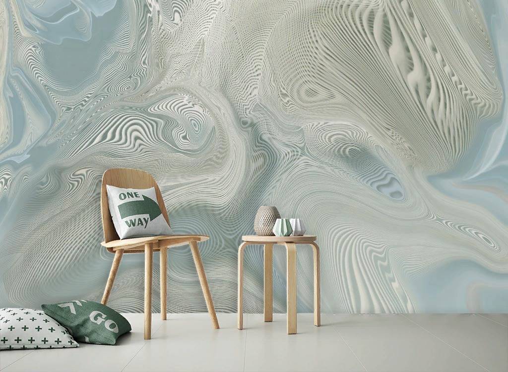 Фотообои Серо-голубой флюид  13-305