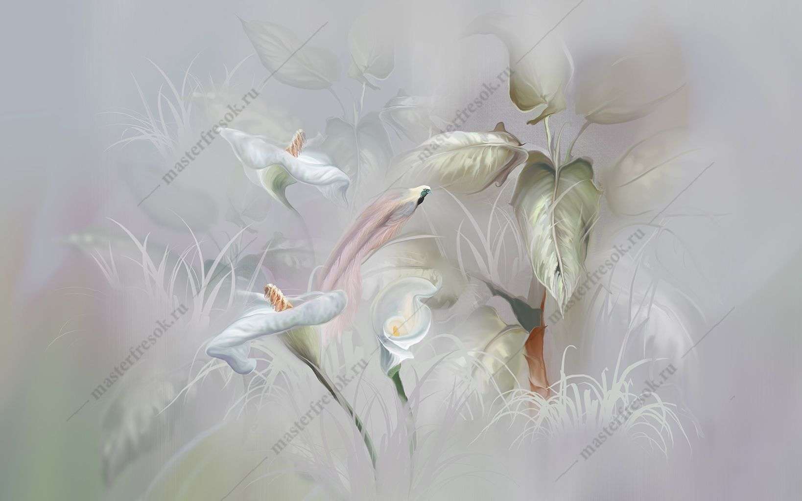 Фотообои в интерьере белый лотос  13-393 фото