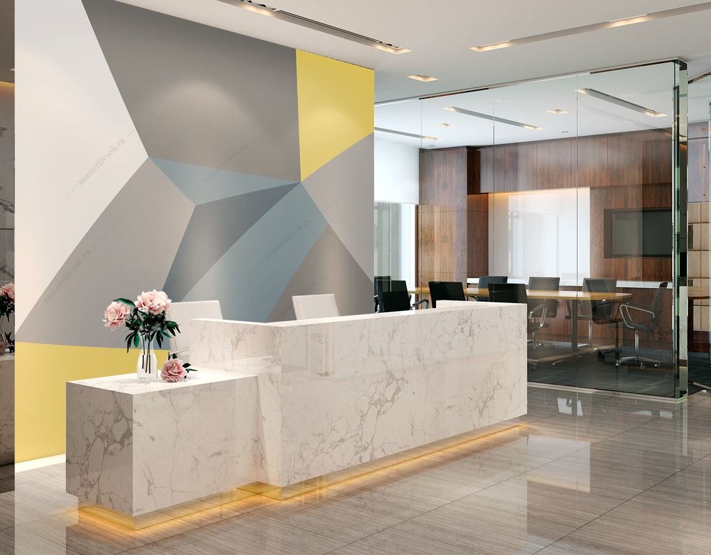 Фотообои Желто-серая абстракция  14-398