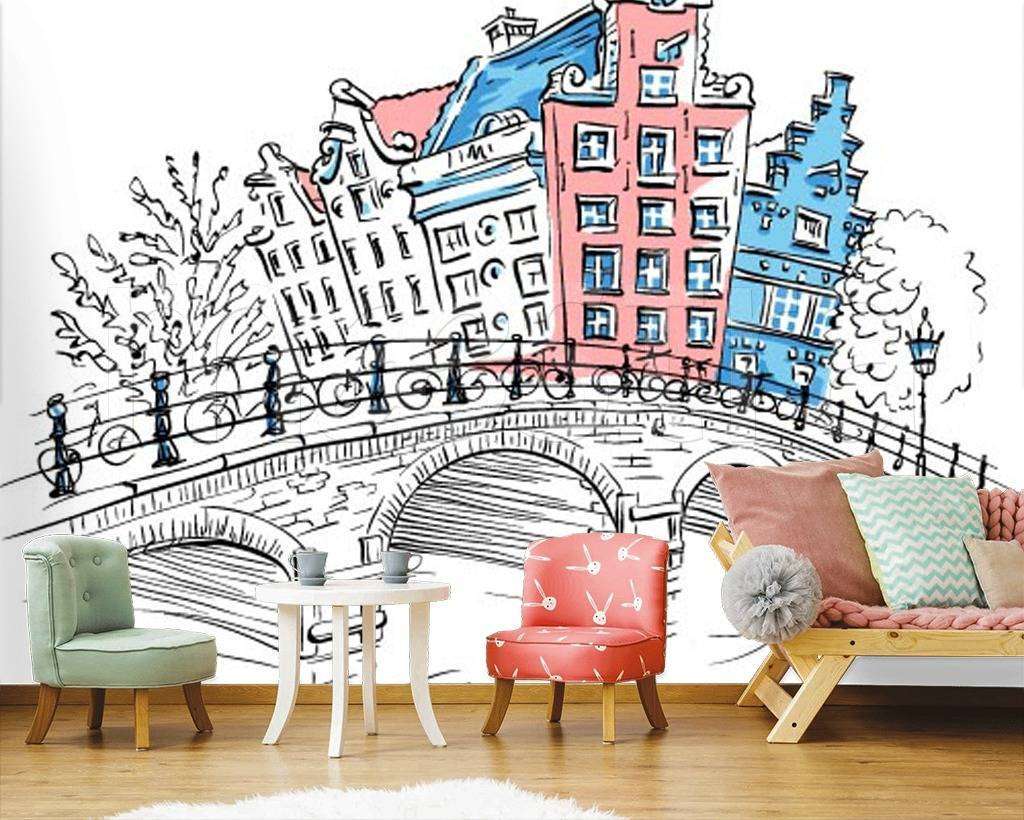 Фотообои в интерьере город граффити  12-493 фото