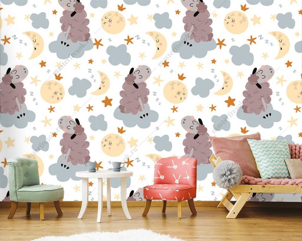 Фотообои Барашки на облаках  12-684