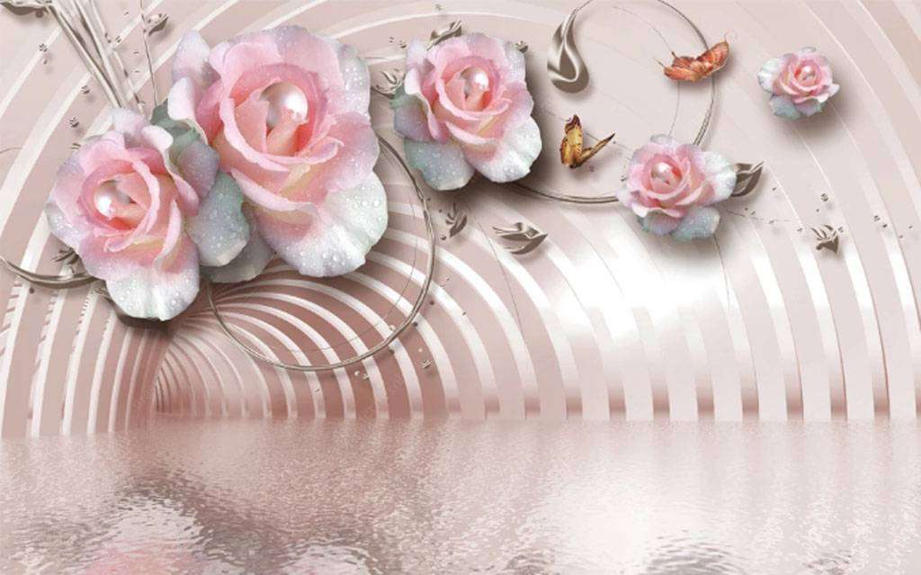 Фотообои в интерьере розовый тоннель  15-794 фото