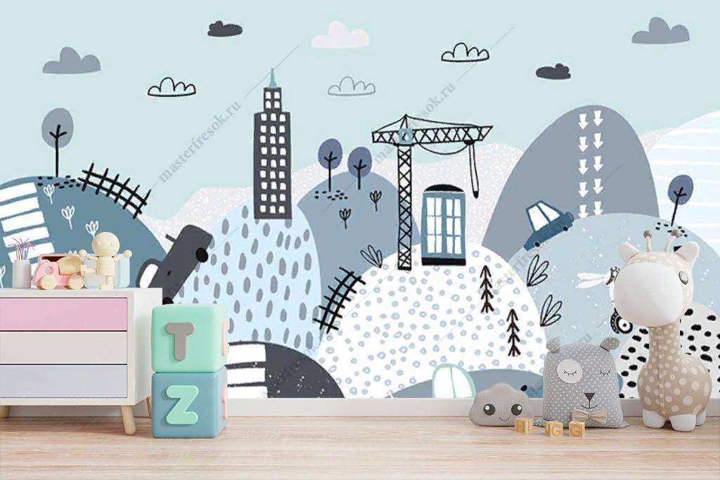 Фотообои в интерьере сказочный город в горах  12-1022 фото