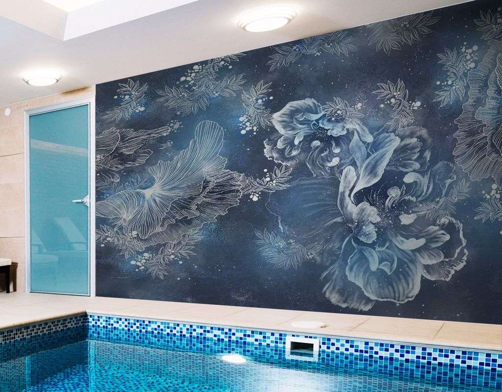 Фотообои в интерьере зимние узоры  9-1631 фото