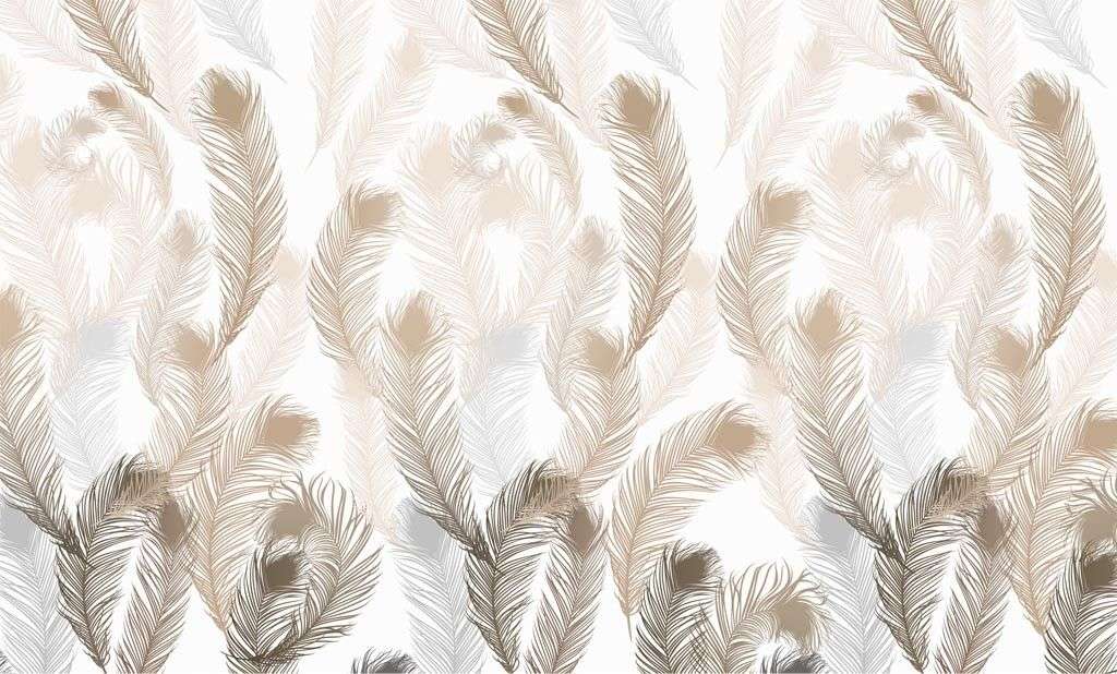 Фотообои в интерьере перья коричневые   14-752 фото