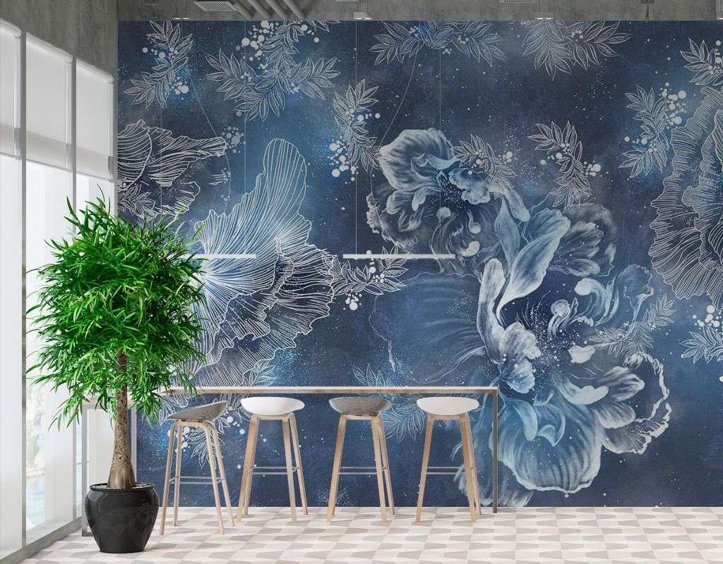 Фотообои в интерьере зимние узоры  9-1631 фото