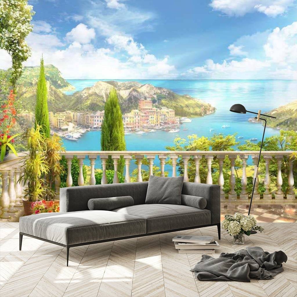 Фотообои Терраса с видом на приморский город  17-0055