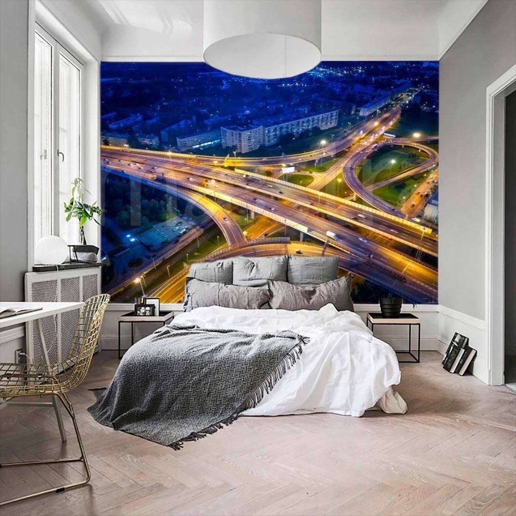 Фотообои в интерьере эстакады ночь  9-690 фото