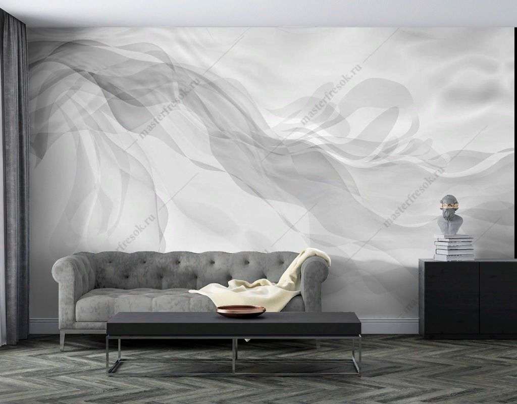 Фотообои в интерьере серая дымка  9-1739 фото