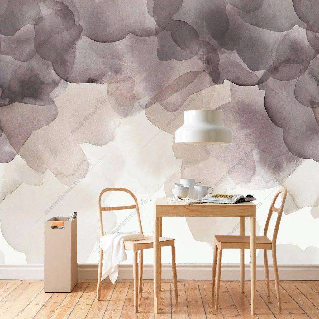 Фотообои в интерьере акварельные лепестки  9-1216 фото