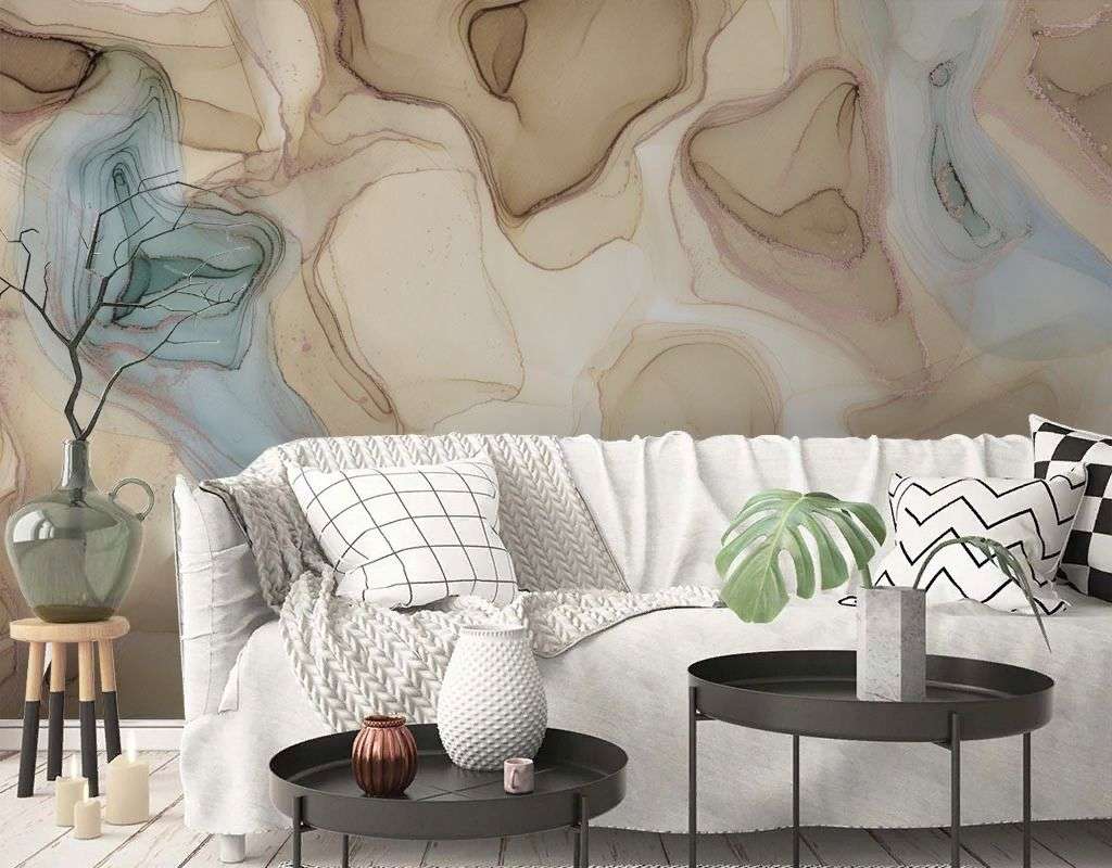 Фотообои в интерьере флюид темный бежевый  9-2044 фото