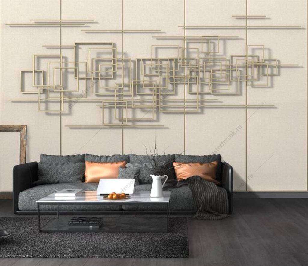 Фотообои в интерьере геометрическая картина  16-087 фото