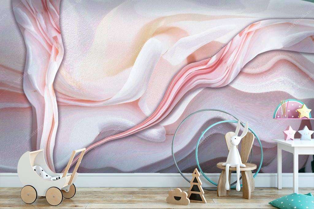 Фотообои в интерьере розовая абстракция  13-092 фото