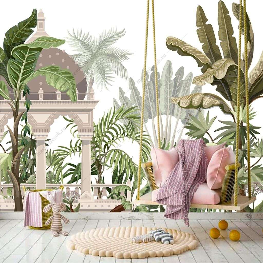 Фотообои в интерьере беседка в тропиках  12-1397 фото