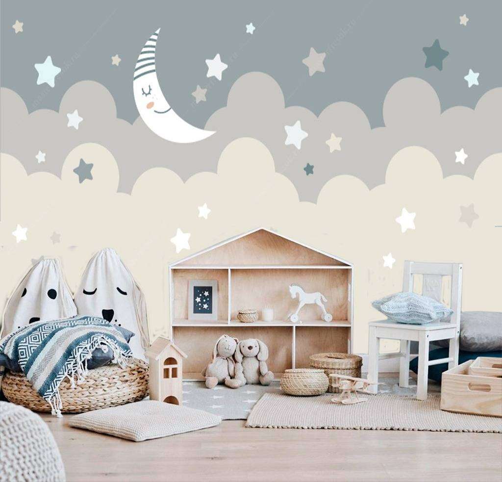 Фотообои в интерьере кучевые облака  12-618 фото