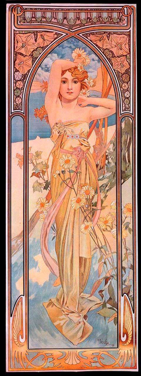 Фотообои в интерьере альфонс мариа муха – день  8-181 фото