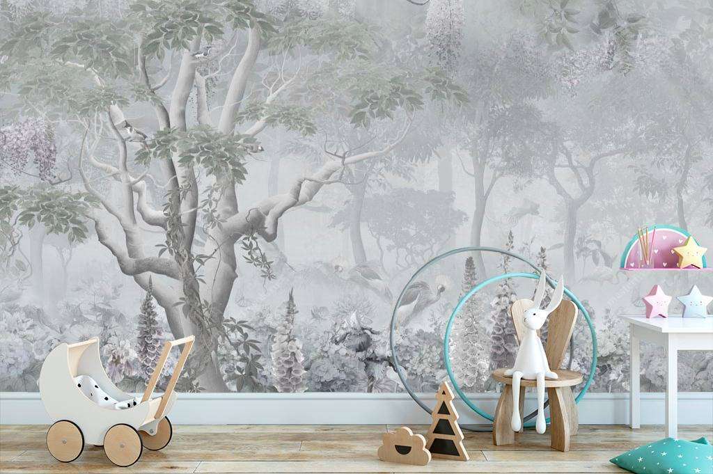 Фотообои в интерьере жар птица в саду  13-090 фото