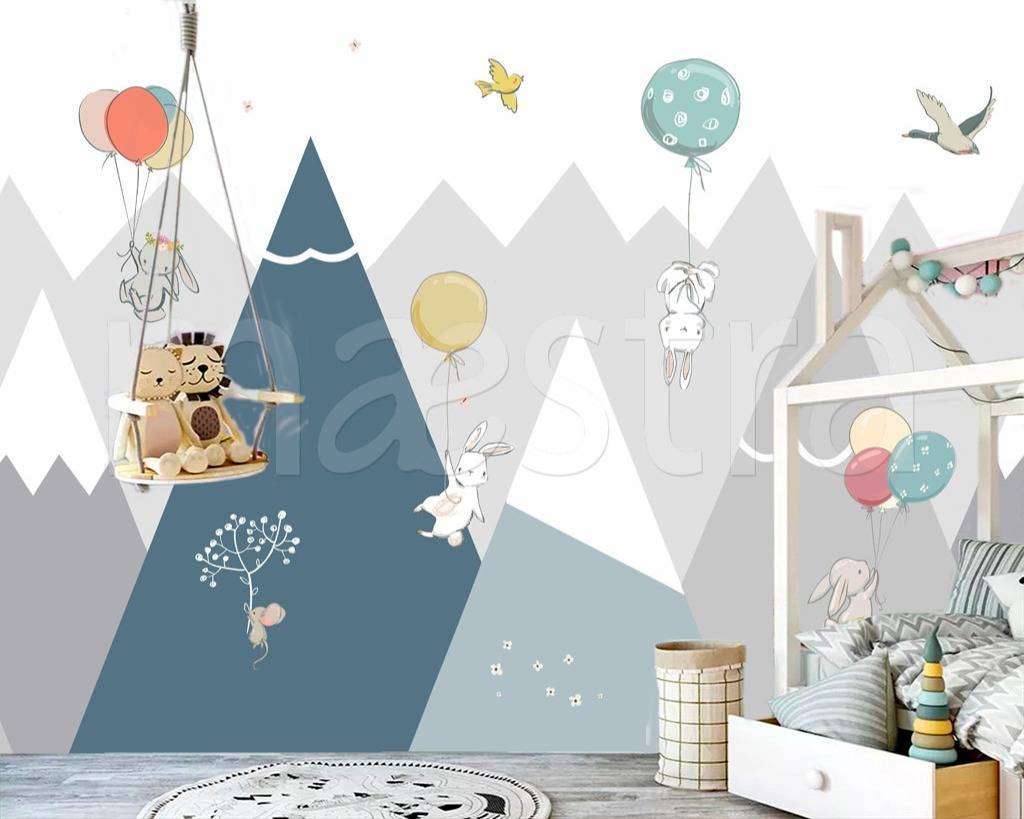 Фотообои в интерьере горы с животными  12-449 фото