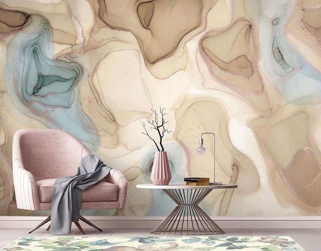 Фотообои в интерьере флюид темный бежевый  9-2044 фото