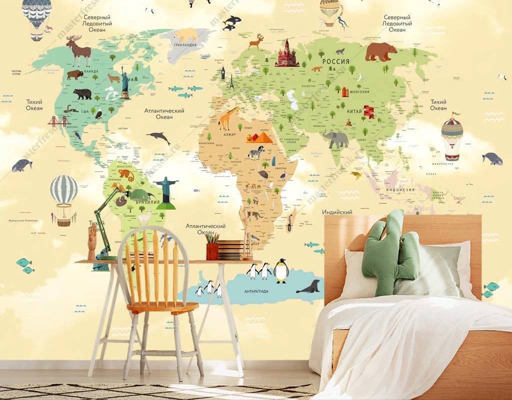 Фотообои Бежевая карта  14-170