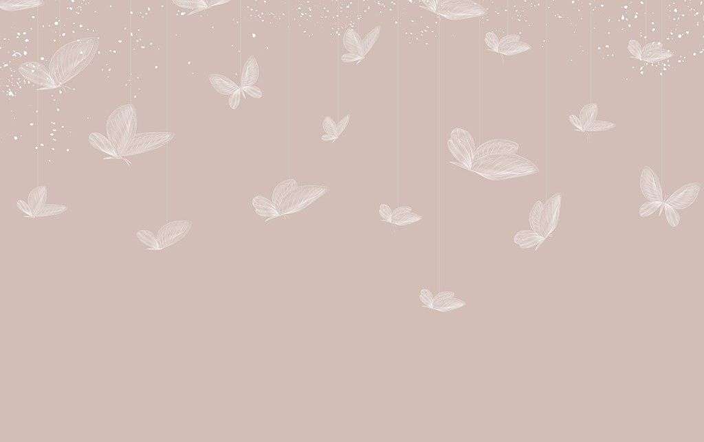 Фотообои в интерьере бабочки белые  9-2098 фото