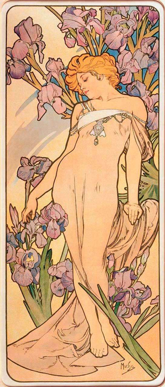 Фотообои в интерьере альфонс мариа муха – ирис  8-193 фото