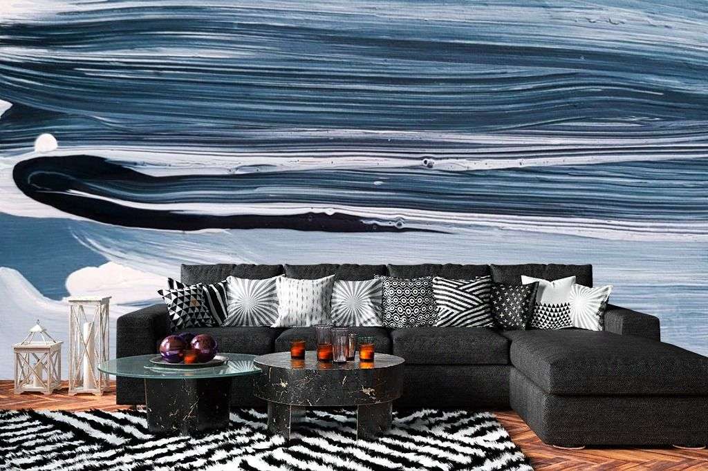 Фотообои в интерьере абстракция маслом  9-2071 фото