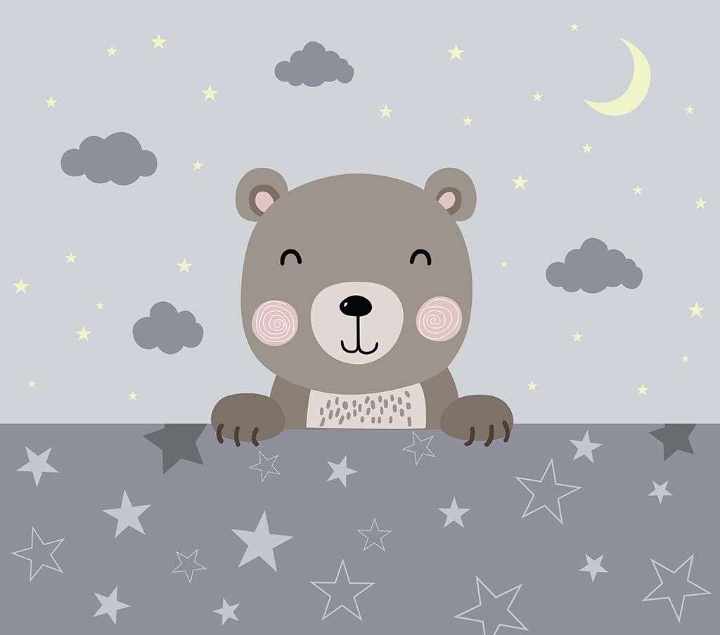 Фотообои в интерьере милый медвежонок  14-312 фото