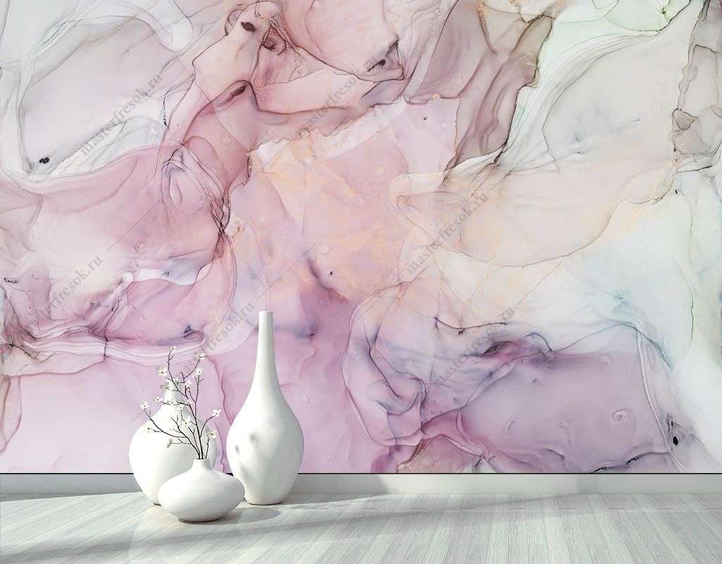 Фотообои в интерьере мраморный холст  9-1555 фото