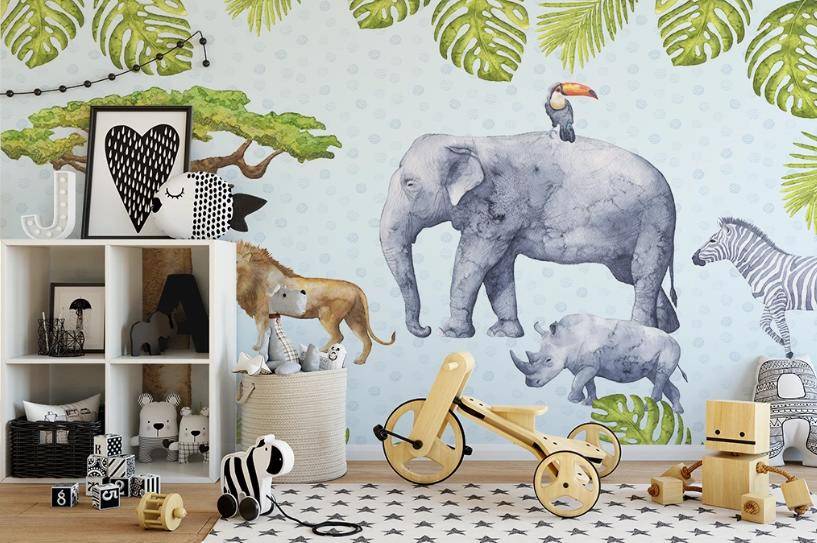 Фотообои Слон в джунглях  15-191